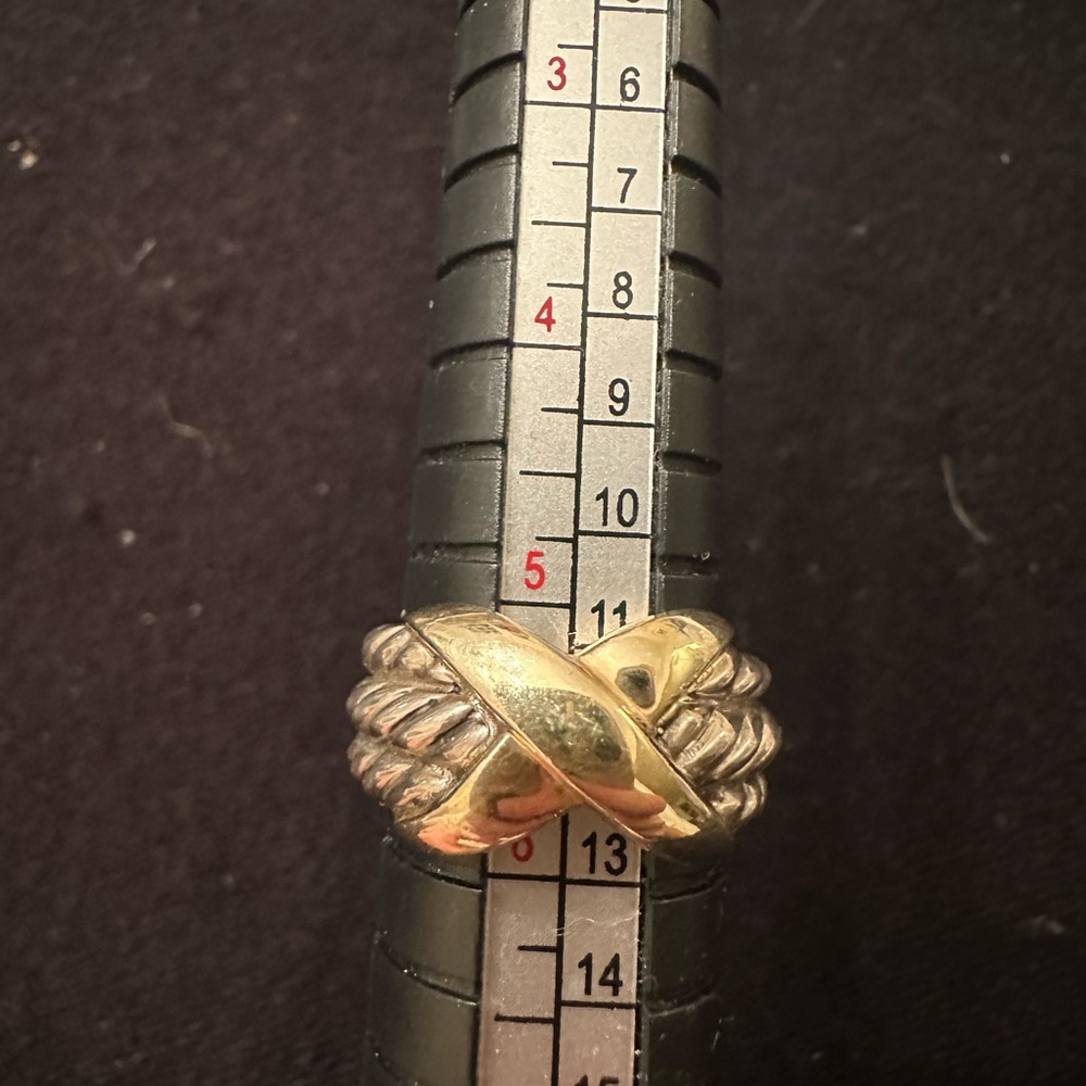 David Yurman ring sterling and 14 k